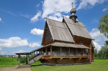 Suzdal Kremlin'deki eski ahşap St. Nicholas Kilisesi. Suzdal, Vladimir bölgesi, Rusya. Rusya'nın Altın Yüzüğü