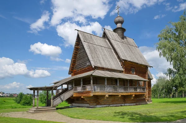 Suzdal Kremlin Deki Eski Ahşap Aziz Nikolaos Kilisesi Glotovo Köyünden — Stok fotoğraf