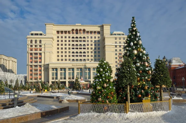 Moscou Rússia Janeiro 2019 Praça Manege Âmbito Festival Viagem Natal — Fotografia de Stock