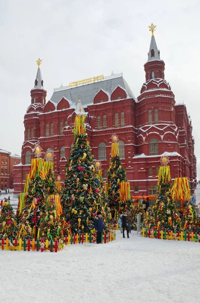 Moscou Rússia Fevereiro 2018 Festival Moscow Maslenitsa 2018 Praça Manege — Fotografia de Stock