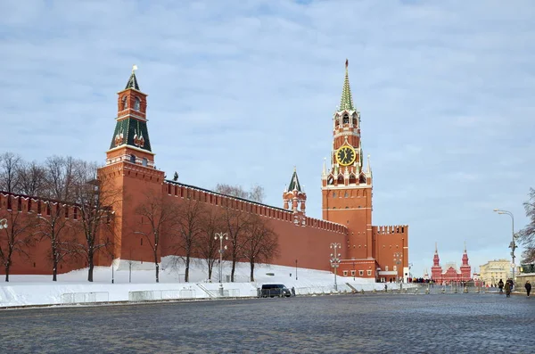 Vista Invierno Las Torres Del Kremlin Moscú Moscú Rusia — Foto de Stock