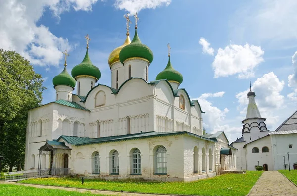 Suzdal şehri. Spaso-Evfimiev manastırı. Spaso-Preobrazhensky (Dönüşüm) Katedrali. Rusya 'nın Altın Yüzüğü