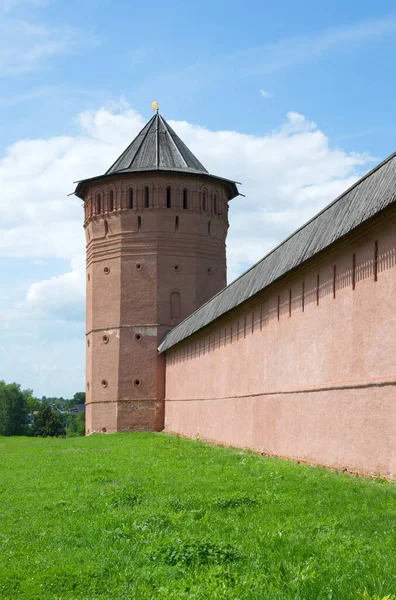 Suzdal Rússia Julho 2019 Torre Mosteiro Spaso Evfimiev Anel Ouro — Fotografia de Stock