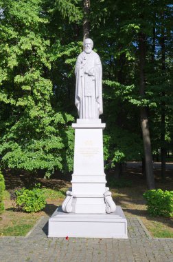 Ryazan, Rusya - 17 Ağustos 2018: Ryazan Kremlin Parkı 'ndaki Radonezh Sergius Anıtı