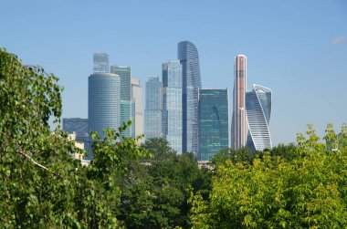 Moskova, Rusya - 6 Temmuz 2020: Moskova Uluslararası İş Merkezi Kuleleri 