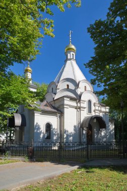 Novodevichy Manastırı 'nda Vaftizci Yahya' nın kellesinin uçurulduğu kilise. Moskova, Rusya