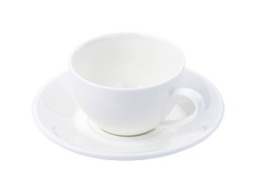 Beyaz Kupası ve beyaz portre görünümünde izole çanak