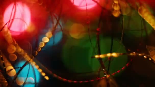 Abstracte wazig Christmas Lights Bokeh achtergrond — Stockvideo