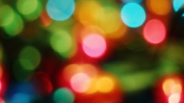 Abstraktní rozmazané vánoční světla Bokeh pozadí — Stock video
