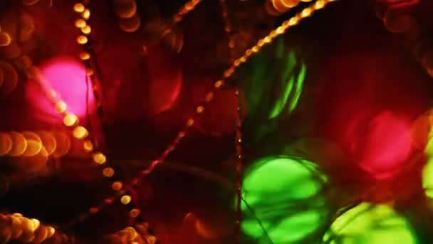 Streszczenie niewyraźne Christmas Lights tło Bokeh — Wideo stockowe