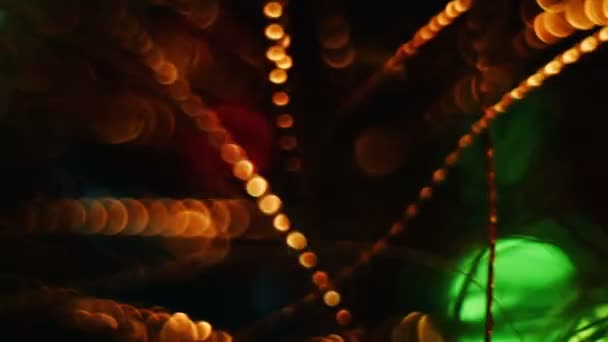 Абстрактні розмиті різдвяні вогні Боке Фон — стокове відео