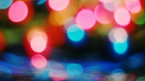 Abstract Luci Natale Offuscate Sfondo Bokeh Luci Dell Albero Natale — Video Stock