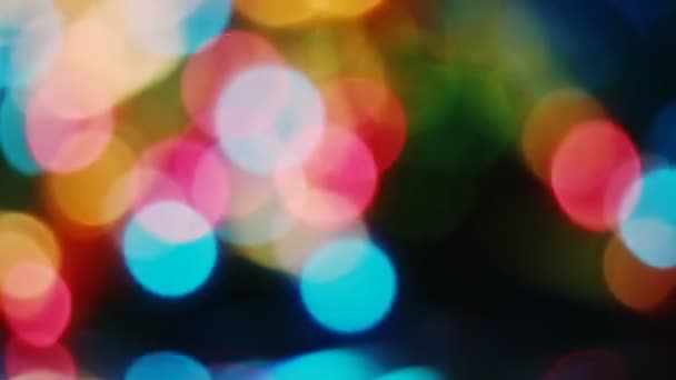 Abstract blurred Christmas lights bokeh background — Stock Video