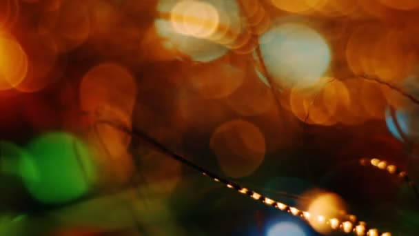 Bokeh arka plan soyut bulanık Noel ışıkları — Stok video