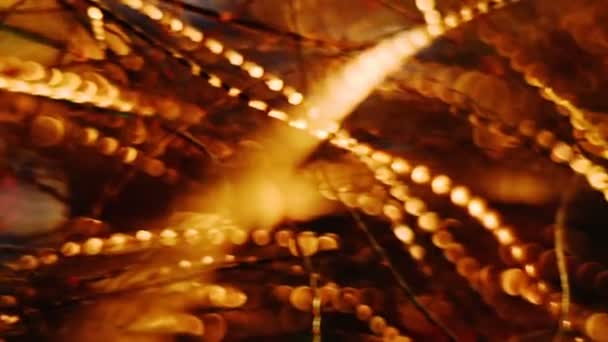 Аннотация Blurred Christmas Lights Bokeh Background — стоковое видео