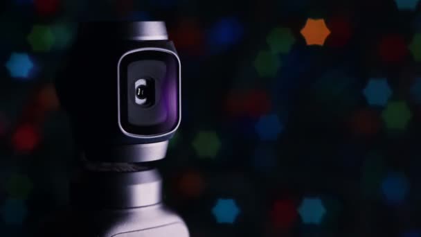 Câmera Compacta Gimbal Produz Filmagem Vídeo — Vídeo de Stock
