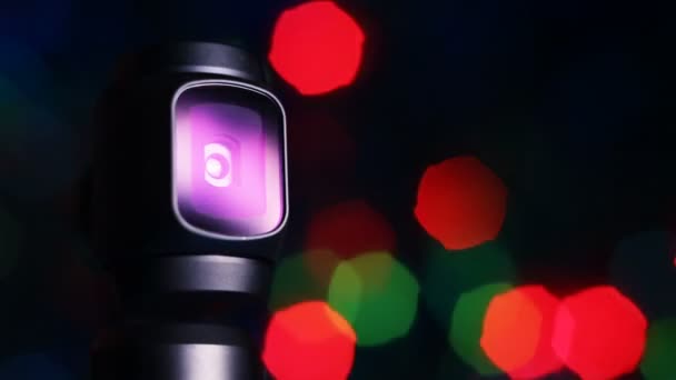 Cámara Gimbal sobre fondo bokeh — Vídeos de Stock