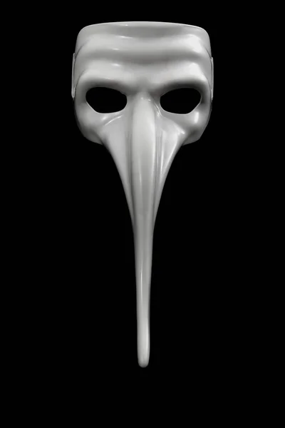 Mask with long nose is isolated on black