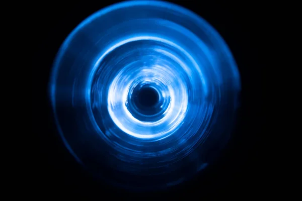 Звуковые волны в темноте в видимом синем цвете в темноте Стоковое Изображение