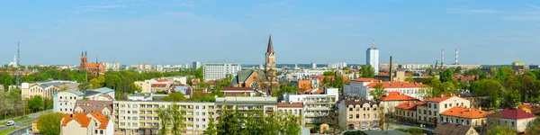 Bialystok, Polonya - 28 Nisan 2018: açık havada bahar şehirde güzel panoramik manzarasına