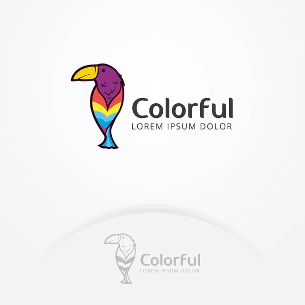 Colorful Bird Logo Colorful Bird Logo Art Printing Business Bird — Stock Vector