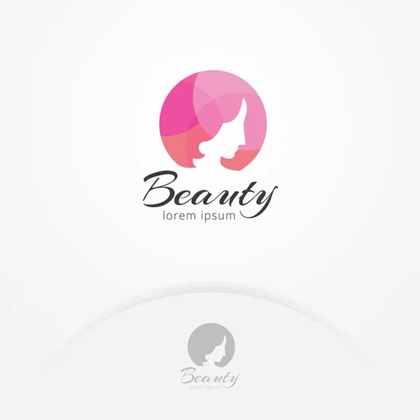 Logo Belleza Silueta Ilustración Vectorial Una Mujer Hermosa Con Color — Vector de stock