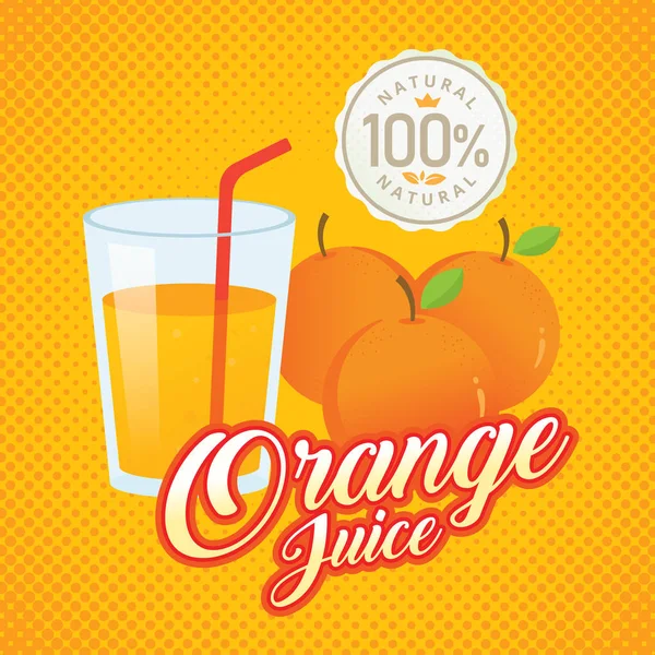 Jus Orange Vector Vintage Oranje Labelontwerp Retro Oranje Posterontwerp Vintage — Stockvector