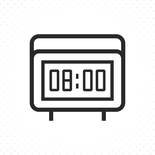 デジタル時計のアイコン 電子目覚まし時計 デジタル時計の線アイコン 時間と時計アイコンの近代的なフラット ライン スタイル — ストックベクタ