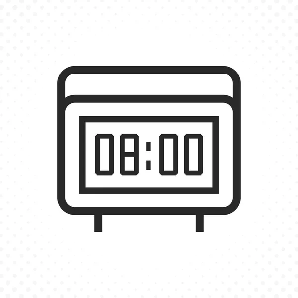 Icono Del Reloj Digital Reloj Despertador Electrónico Icono Línea Reloj — Vector de stock