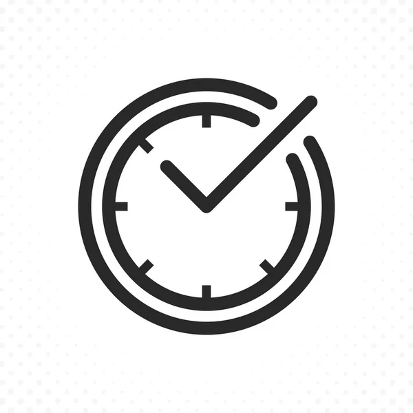 Marque Marca Icono Línea Reloj Comprobar Símbolo Tiempo Comprobar Icono — Vector de stock