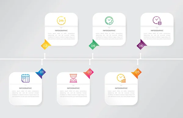 Chronologie Horizontale Infographique Modèle Diagramme Processus Chronologie Horizontale Des Activités — Image vectorielle