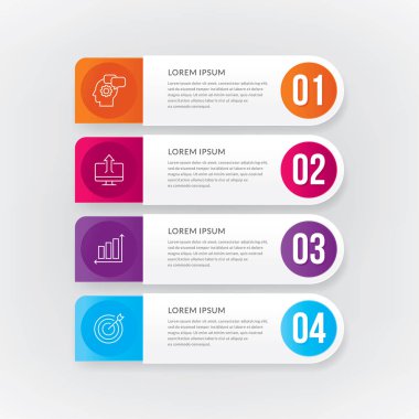 Afiş adımları iş Infographic şablonu. Infographic şablon, web tasarım, iş akışı düzeni. Vektör Infographic şablonu