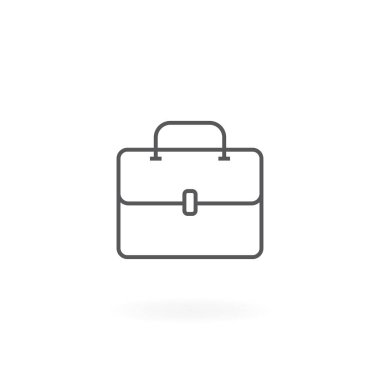 Evrak Çantası'nı simgesi. İş bavul sembolü. Diplomat çanta sembolü, çanta ince çizgi simgesi