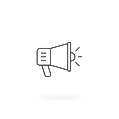 Megafon simgesi. Hoparlör simgesi, promosyon vektör çizim. Promosyon ve reklam sembol