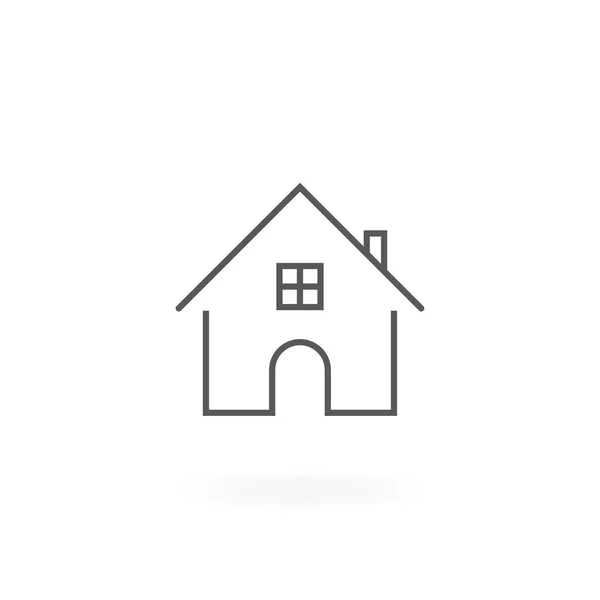 ホーム アイコンです 細い線スタイルのホーム アイコン ドアや窓の家のシンボル — ストックベクタ