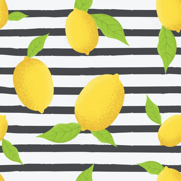 Τροπικό Μοτίβο Άνευ Ραφής Κίτρινα Λεμόνια Φρούτα Επαναλαμβάνεται Φόντο Λεμόνια — Διανυσματικό Αρχείο