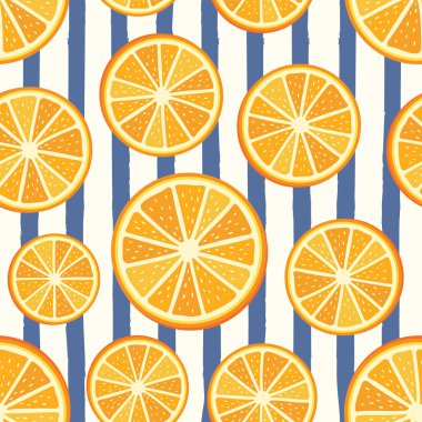 Turuncu vektör desen. Turuncu desen dilimlenmiş. Sorunsuz portakal dilimleri arka plan