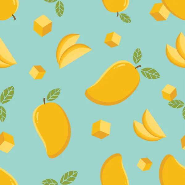 Mango Bezešvé Vzor Mango Vzor Bezešvé Pozadí Mango Ovoce Grafický — Stockový vektor