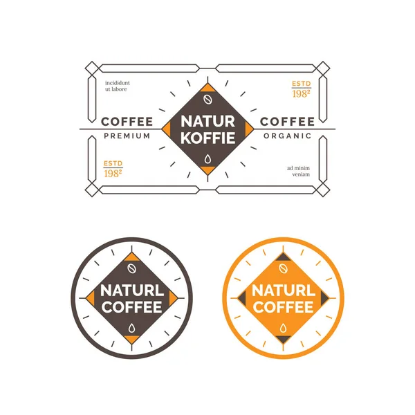 Minimales Kaffeeetikett Und Abzeichen Vintage Kaffee Abzeichen Und Etikett Vektor — Stockvektor