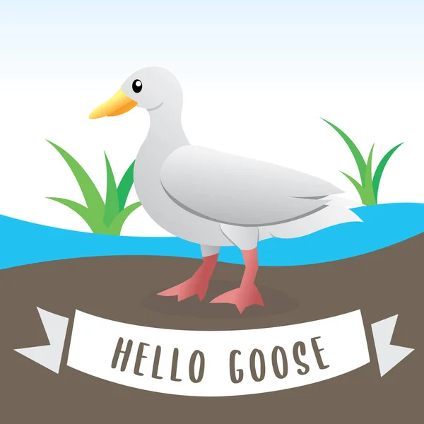 Leuke cartoon Goose vector — Stockvector