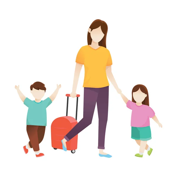 Familie reizen vector illustratie — Stockvector