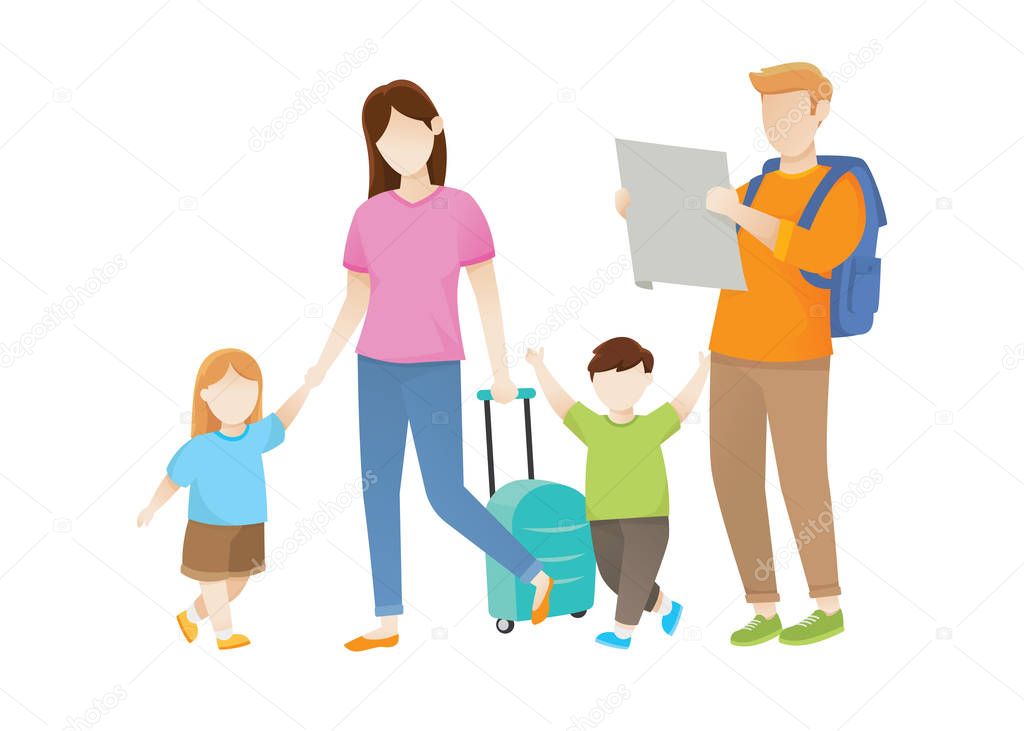 Family travel illustration