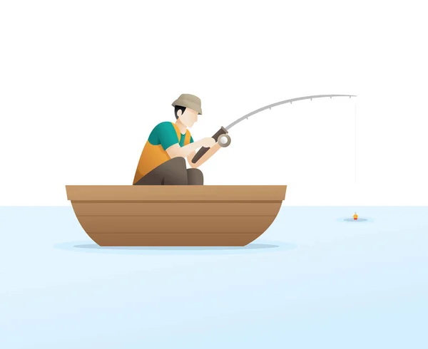 Fishing on the lake — Stock Vector