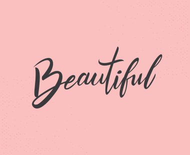 Phrase Beautiful el yazısı metin vektörü