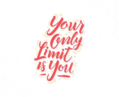 Tek sınırınız el çizilmiş harf cümlesi