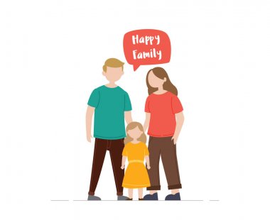 Mutlu aile gesturing illüstrasyon