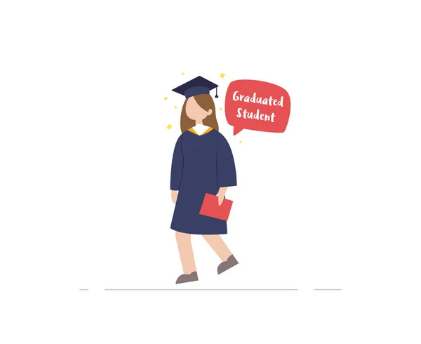 Estudante de graduação com diplomas — Vetor de Stock