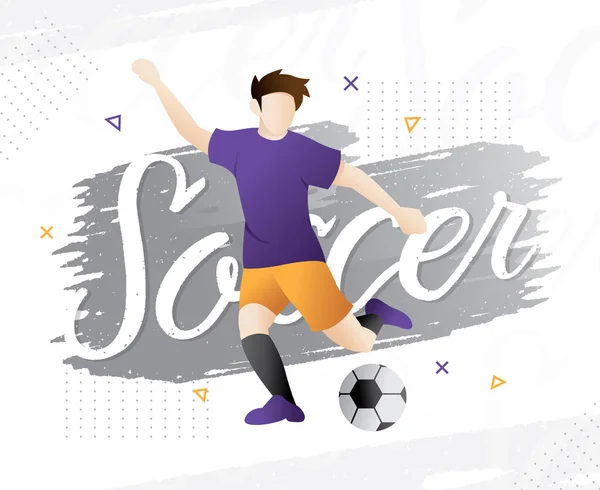 Soccer player kicking ball — Stock Vector