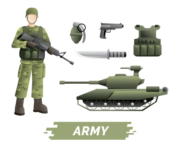 Military instruments kit — Stock Vector