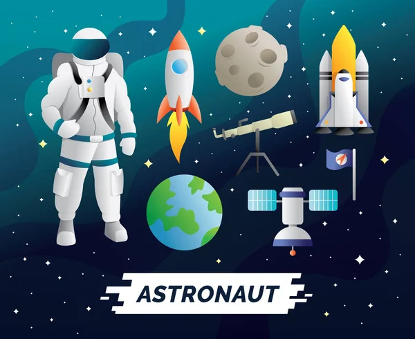 Astronaut design element — Stock Vector
